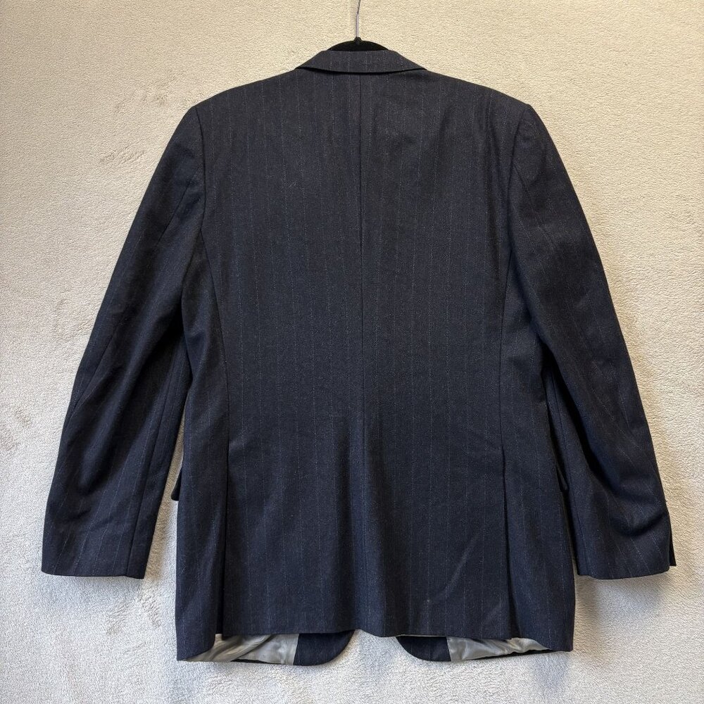 Pierre Cardin Wool Blazer Mens 42R Blue Pinstripe Vintage Bloomingdales - Picture 10 of 16